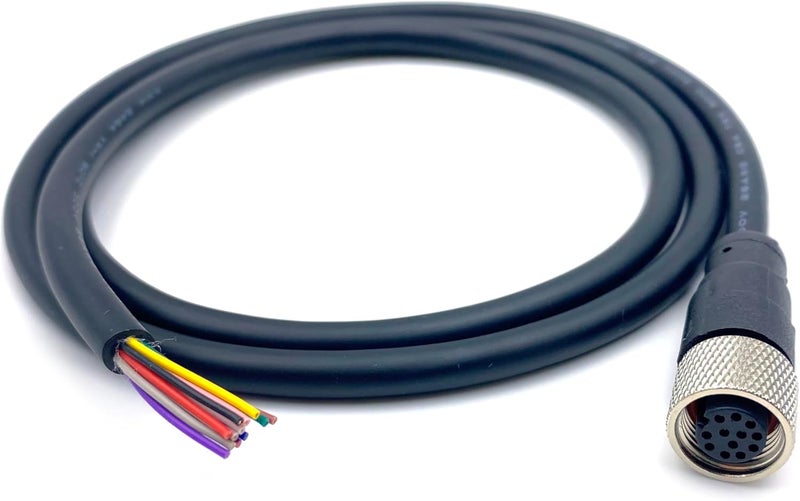 Fupiomeef 3.28ft M12 12 Pins Female Connector Cable, A Code Straight Profibus, Single Female Electrical PVC Sensors Cable, Industrial Molded, AWG26, 30V 1.5A - Image 1